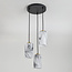 3-lichts hanglamp Vetra - marmerlook glas met messing goud en zwart
