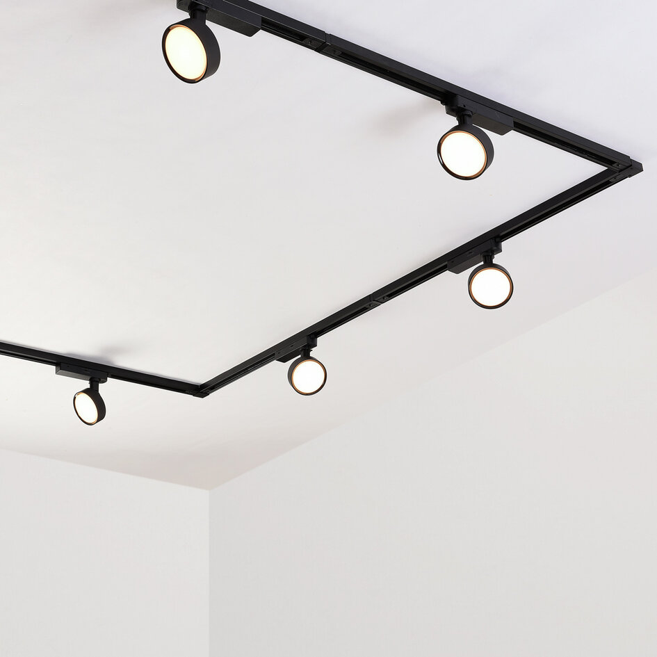 Railspot 1-fase Colle met geïntegreerde LEDs 3000K - zwart