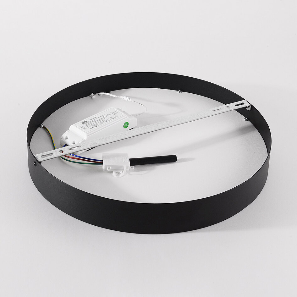 Plafondlamp Cercul Ø40 cm met zwart, grijs en wit steeneffect en 3-staps dimbaar