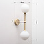 2-lichts wandlamp Runda - beige met melkwit glas