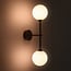2-lichts wandlamp Runda - bruin met melkwit glas