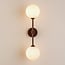 2-lichts wandlamp Runda - bruin met melkwit glas