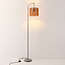 Staande booglamp Reed grijs met natuurlijke papieren kap – 160 cm