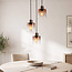 Design hanglamp Pella met drie glazen kappen in bruin ombre-effect