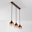 Hanglamp Palaio met drie glazen kappen in bruin ombre-effect