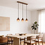 Hanglamp Palaio met drie glazen kappen in bruin ombre-effect