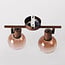 2-lichts draaibare plafondlamp Phiene - bruin ombre-glas