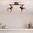 2-lichts draaibare plafondlamp Phiene - bruin ombre-glas