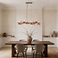 9-lichts hanglamp Ennea - bruin ombre glas