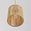 3-lichts hanglamp Carrizo in beige met geweven papiertouw