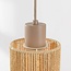 3-lichts hanglamp Carrizo in beige met geweven papiertouw