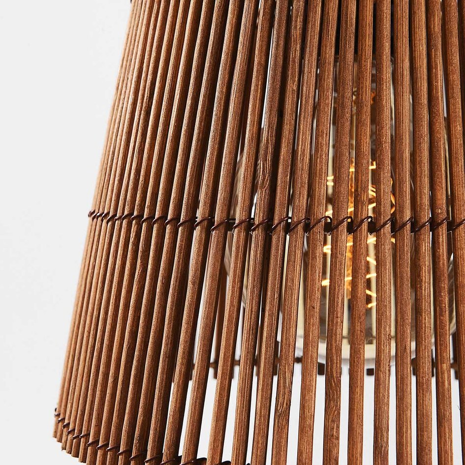 3-lichts hanglamp Tami - naturel bamboe met warm brons