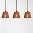 3-lichts hanglamp Veya met naturel bamboe kappen en warm brons