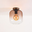 Plafondlamp Soli met glazen kap in bruin ombre-effect