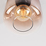 Plafondlamp Soli met glazen kap in bruin ombre-effect
