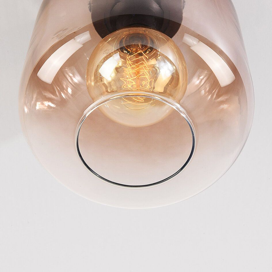 Plafondlamp Soli met glazen kap in bruin ombre-effect