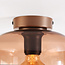 Plafondlamp Soli met glazen kap in bruin ombre-effect