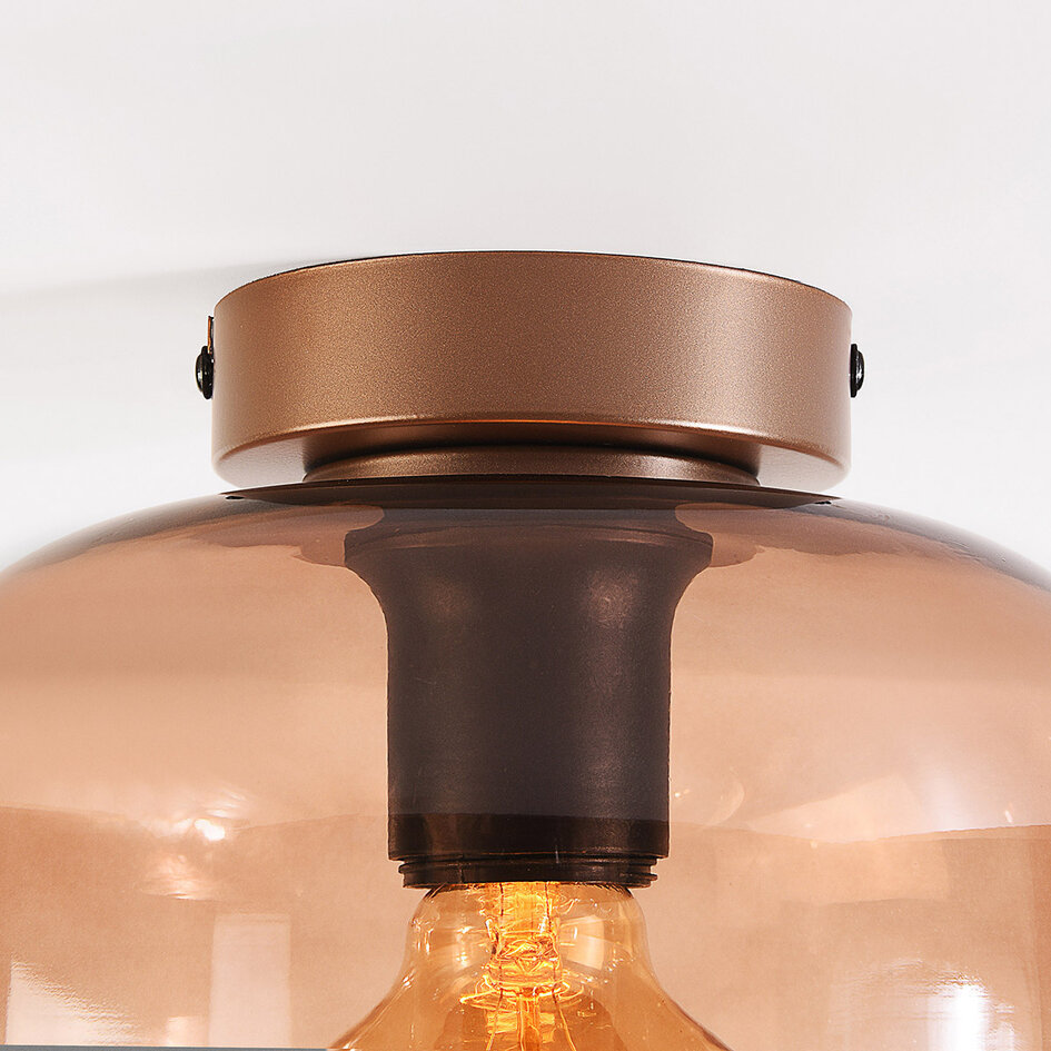 Plafondlamp Soli met glazen kap in bruin ombre-effect