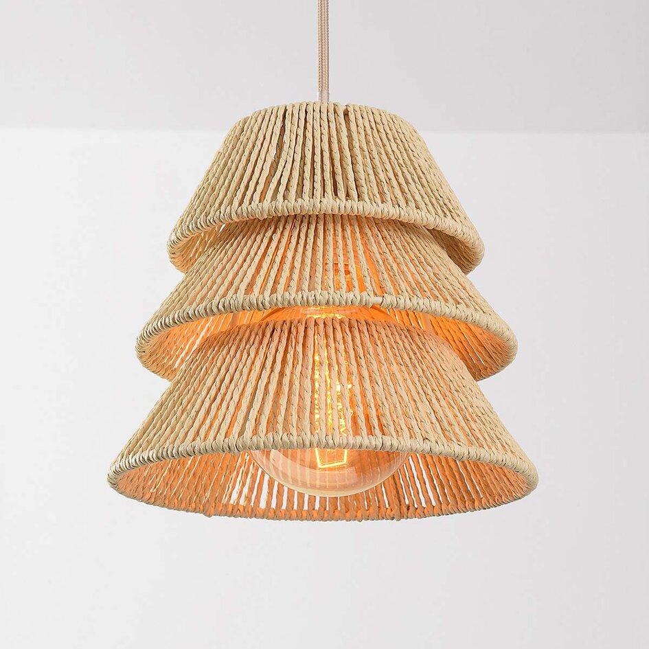 Hanglamp Sana - naturel kappen van geweven touw