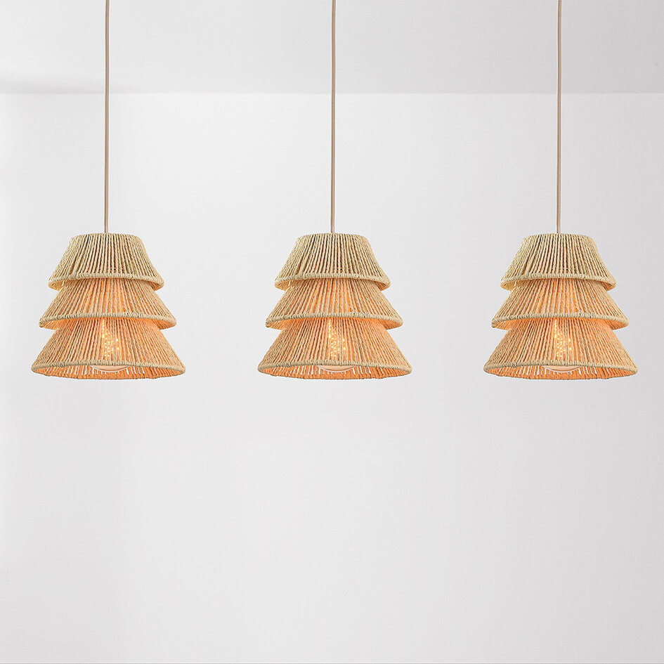Hanglamp Sana - naturel kappen van geweven touw