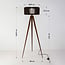 Vloerlamp Oakly driepoot met houten kap - walnootlook