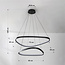 3-staps dimbare hanglamp Nivara - dubbele LED-ringen in zwart