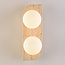 2-lichts wandlamp Artea van travertin (natuursteen) met glazen bollen