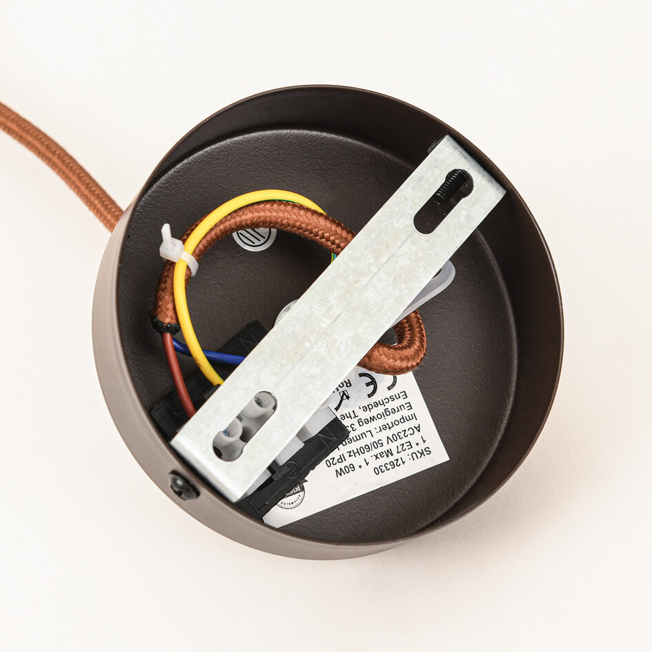 Japandi hanglamp Travano van travertin (natuursteen) en hout