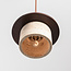 3-lichts japandi hanglamp Travano van travertin (natuursteen) en hout