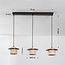 3-lichts japandi hanglamp Travano van travertin (natuursteen) en hout