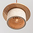 3-lichts japandi hanglamp Travia van travertin (natuursteen) en licht hout