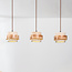3-lichts hanglamp Travo van travertin (natuursteen) en licht hout