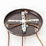 3-lichts Japandi hanglamp Muro - travertin (natuursteen) en hout