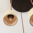 Japandi hanglamp Muro van travertin (natuursteen) en hout, 4-lichts