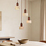 Japandi hanglamp Muro van travertin (natuursteen) en hout, 4-lichts