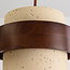 4-lichts hanglamp Mavero van cement en hout