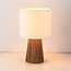 Tafellamp Ranpu Boho-chic bruin met witte kap