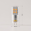 Dimbare G4 LED lamp, helder, 2700K, 2W
