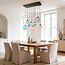 Design hanglamp Zavari met 9 glazen bollen in amber, smoke en blauw