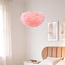 Design hanglamp Pluma in zacht roze met veren