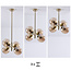 Retro hanglamp met amber glas 4-lichts – Florence