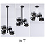 4-lichts hanglamp Florence - smoke glas met spiegeleffect en zwart