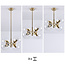 4-lichts hanglamp Florence - transparant glas en goud