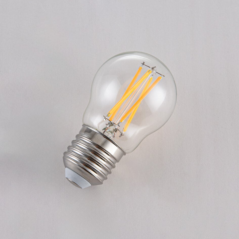 2,5W & 4,5W filament lamp, 2200-4000K, helder glas Ø45 mm, dim-to-warm