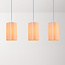 3-lichts moderne hanglamp Orza in beige linnen