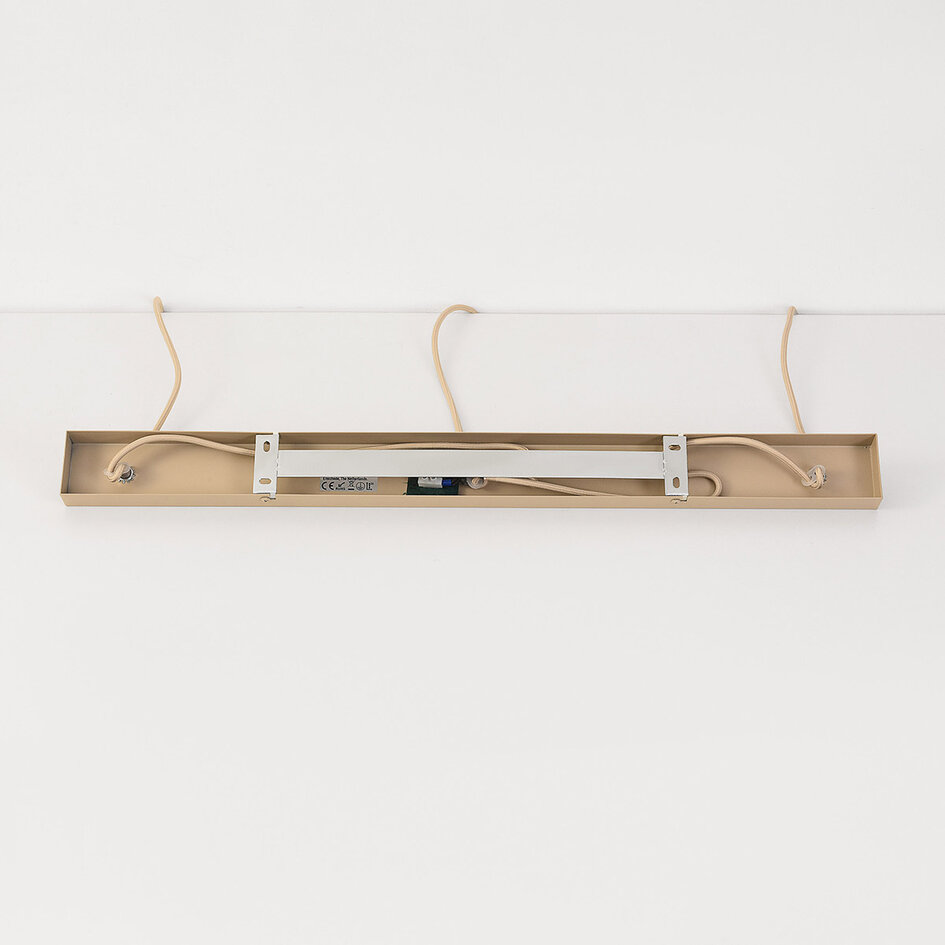 3-lichts moderne hanglamp Orza in beige linnen