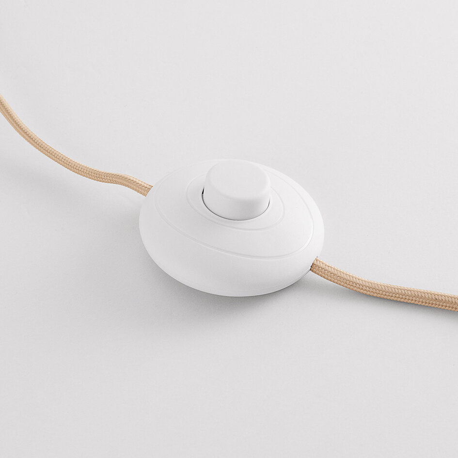 Moderne vloerlamp Oia met linnen kap in beige