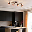 Plafondlamp Dari met vier verstelbare spots in bruin ombre-glas