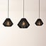 Moderne hanglamp Ives van zwart papiertouw, 3-lichts