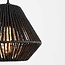 3-lichts hanglamp Ives - zwart gevlochten